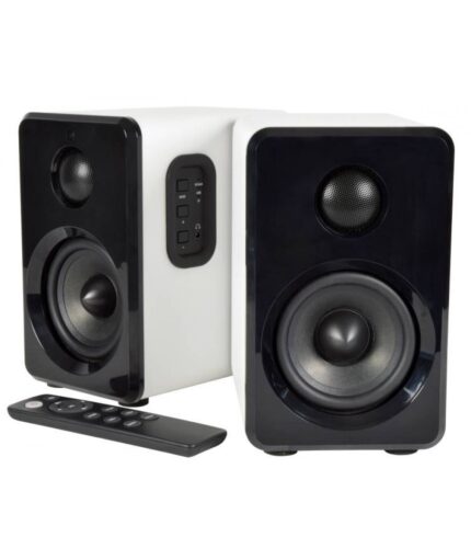 AvLink ABS35WHT Ενεργά Bluetooth Ηχεία Βιβλιοθήκης 3.5" 15W RMS Λευκά με USB, MicroSD (Ζεύγος)-