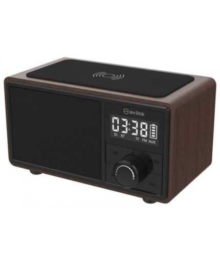 AvLink Fusion Bluetooth Φορητό Ηχείο με Ρολόι, FM και Βάση Ασύρματης Φόρτισης (Τεμάχιο)-