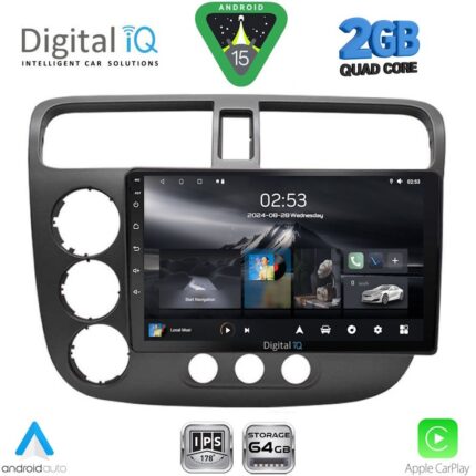 DIGITAL IQ RSD 1187_CPA (9inc) MULTIMEDIA TABLET for HONDA CIVIC 4D mod. 2001-2006