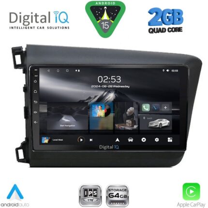 DIGITAL IQ RSD 11904D_CPA (9inc) MULTIMEDIA TABLET for HONDA CIVIC  4Doors mod. 2012-2016