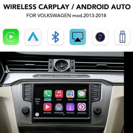 DIGITAL IQ VW 113W CPA (WIRELESS CARPLAY / ANDROID AUTO BOX for VW-SKODA mod. 2013-2019 with ΜΙΒ2  8'' screen with 2 CAMERAS)