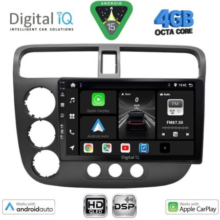 DIGITAL IQ BXF 6187_CPAA (9inc) MULTIMEDIA TABLET for HONDA CIVIC 4D mod. 2001-2006