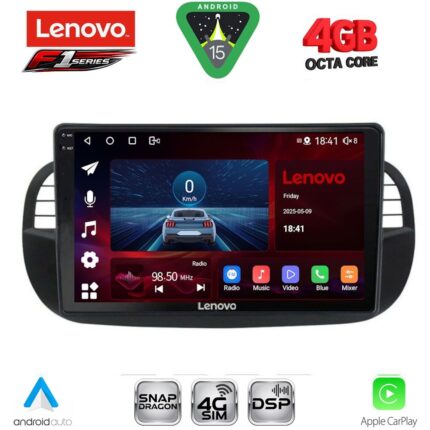 LENOVO SSQ 9130BL_CPA (9inc) MULTIMEDIA TABLET for FIAT 500 mod. 2007-2015 (BLACK)