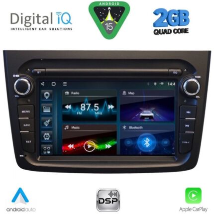 DIGITAL IQ BLD 257BL_CPA (7" DECK) MULTIMEDIA SYSTEM for ALFA ROMEO MITO mod. 2008-2018 (BLACK)