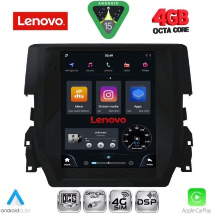 LENOVO SSX 9975_CPA TESLA STYLE for HONDA CIVIC mod. 2016-2021