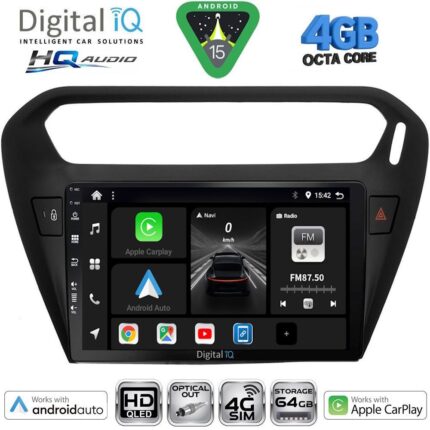 DIGITAL IQ BXK 19511BL_CPAA (9inc) MULTIMEDIA TABLET for CITROEN ELYSEE – PEUGEOT 301 mod. 2013-2026 (BLACK)