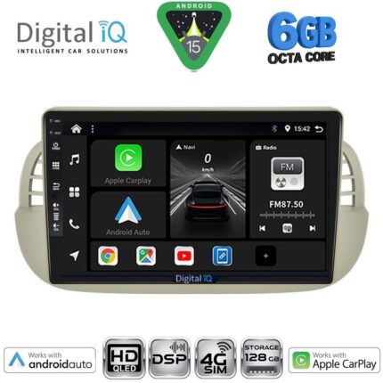 DIGITAL IQ BXF 17130BG_CPAA (9inc) MULTIMEDIA TABLET for FIAT 500 mod. 2007-2015 (BEIGE)