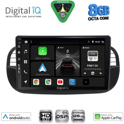 DIGITAL IQ BXF 7130BL_CPAA (9inc) MULTIMEDIA TABLET for FIAT 500 mod. 2007-2015 (BLACK)