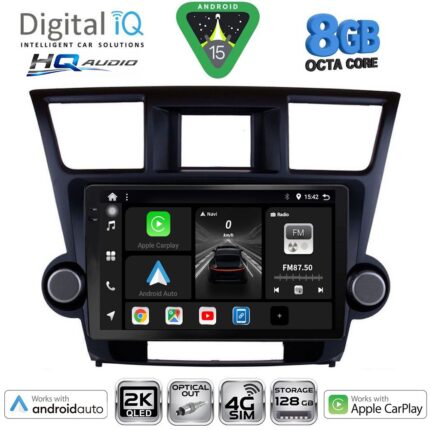 DIGITAL IQ BXK 20719_CPAA (10inc) MULTIMEDIA TABLET for TOYOTA HIGHLANDER mod. 2008-2015