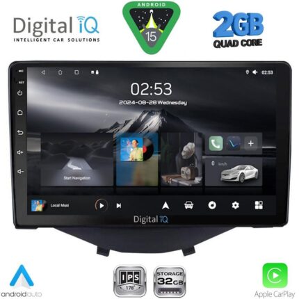 DIGITAL IQ RSD 1715_CPA CLIMA-A/C (9inc) MULTIMEDIA TABLET for CITROEN C1-PEUGEOT 108-TOYOTA AYGO mod. 2014-2022