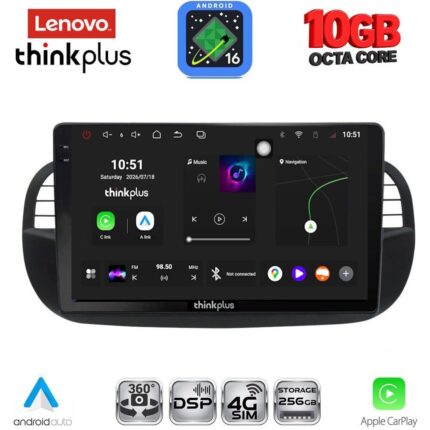 LENOVO LTM 11130BL_CPA (9inc) MULTIMEDIA TABLET for FIAT 500 mod. 2007-2015 (BLACK)