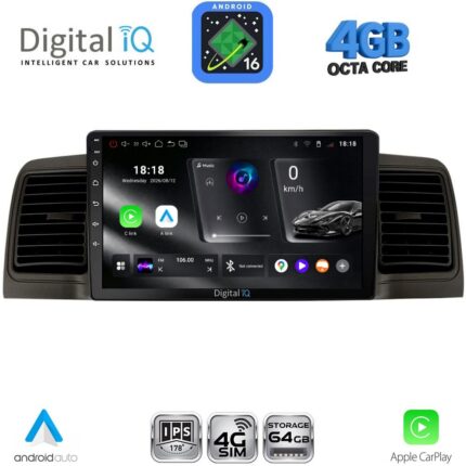 DIGITAL IQ RTG 6712BL_CPA (9inc) MULTIMEDIA TABLET for TOYOTA COROLLA mod. 2001-2006 (BLACK)