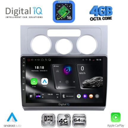 DIGITAL IQ RTG 6767AC_CPA (10inc) MULTIMEDIA TABLET for VW TOURAN mod. 2003-2010 with A/C